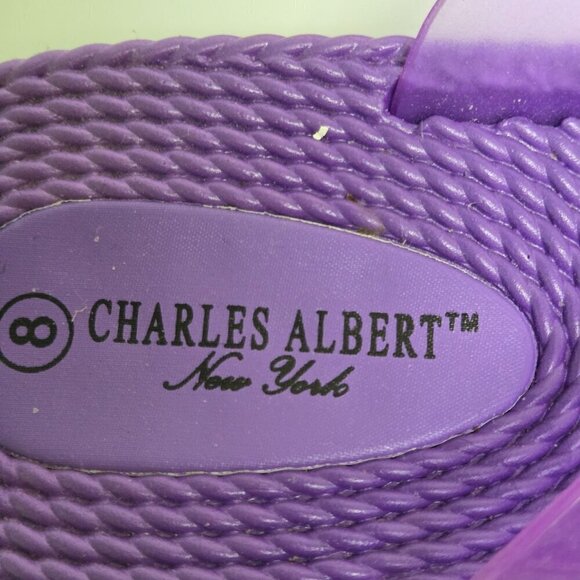 Charles Albert New York Purple Comfort Wedge Flip Flops Size 8 - Picture 6 of 6